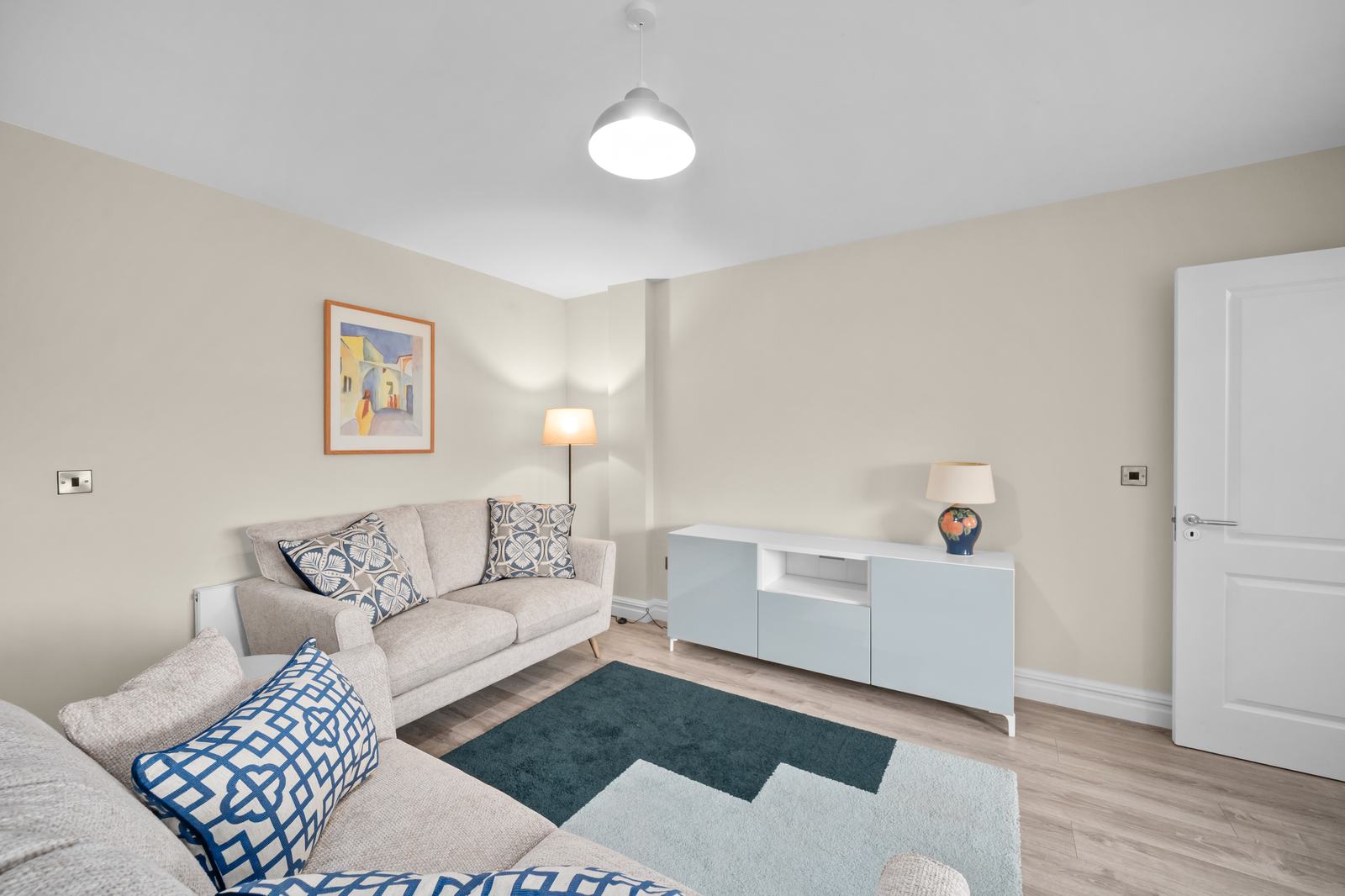 Bright, staged living room